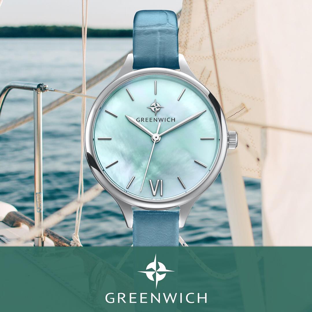 Откройте для себя женские часы Greenwich с перламутровым циферблатом. 